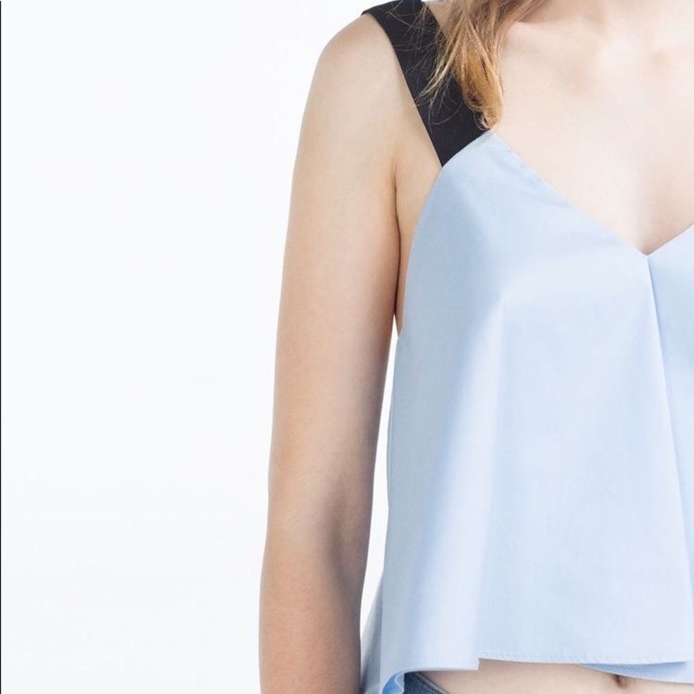 Zara Flare Crop Top with Contrasting Straps - Picture 3 of 5